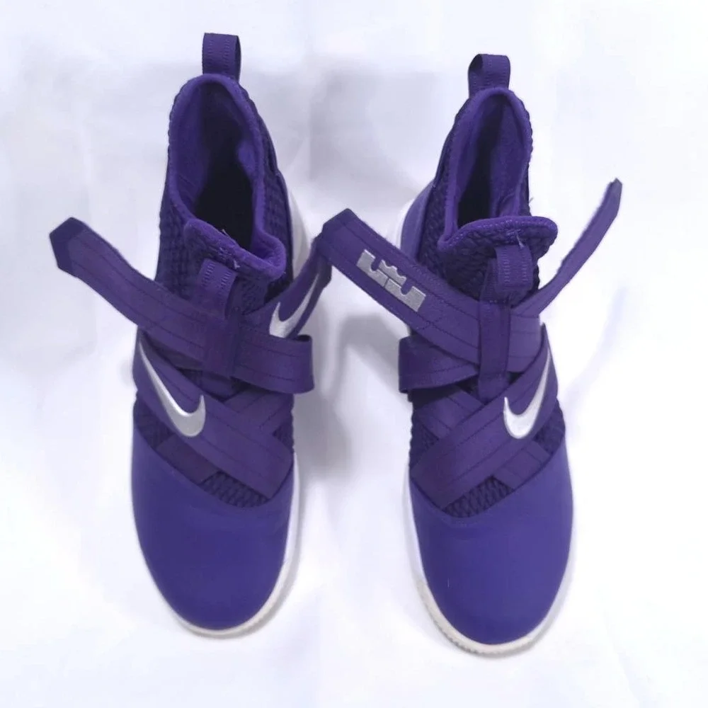 Nike LeBron Soldier 12 XII‎ SFG Purple Silver Basketball Shoes Sz 13.5 Sneakers